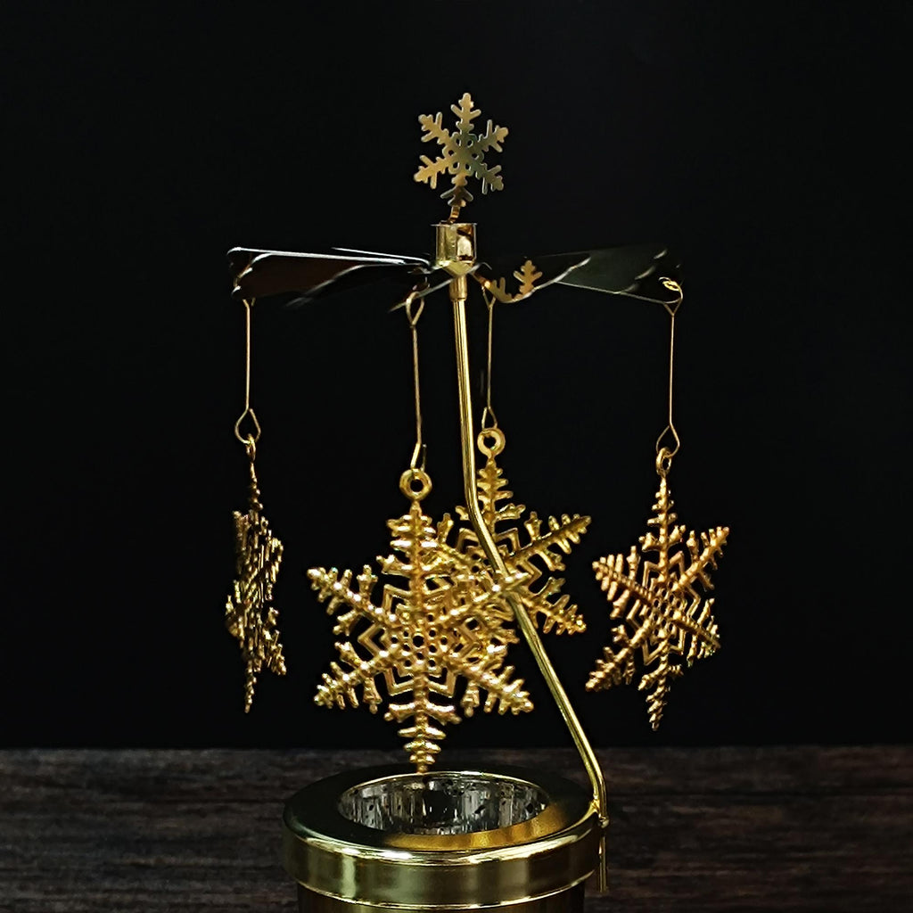 Golden Rotating Candle Holder,Vintage Tealight Holder,Valentines gift, Candle holder gift, Birthday gifts, Christmas gift