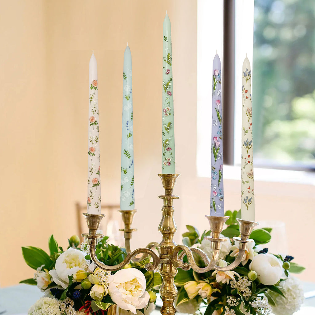 Valentine's Day Spiral Candle Sticks Printed Candlestick, 1pc Twisted Candlesticks,Colorful flowers with fragrance,Wedding Candles