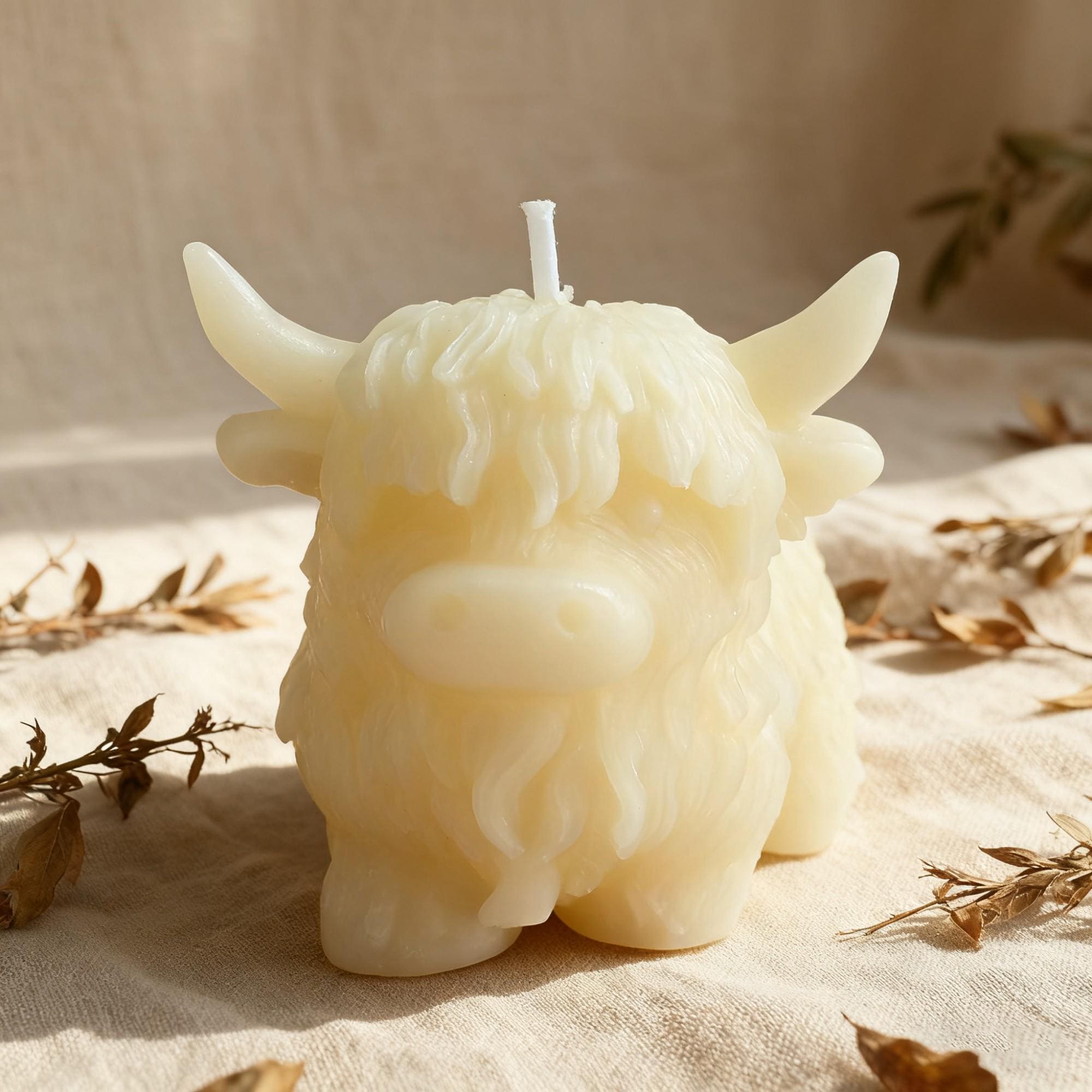 Highland Cow Candle,Handmade Real Wax Highland Cattle Decor Vintage Animal Candles Christmas Gift