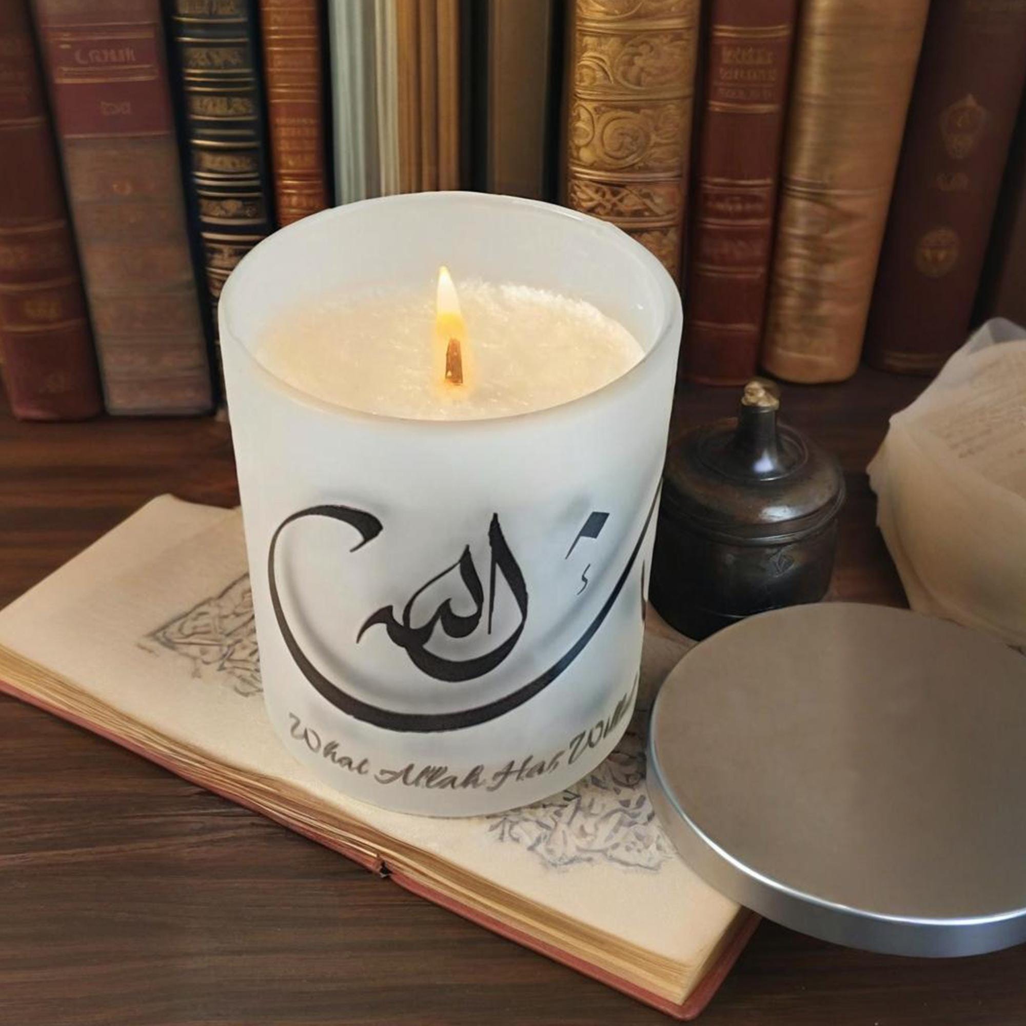 Custom Islamic Calligraphy Candle,Muharam Candles,Scented Candle Home Decor, Eid & Ramadan Gift,Islamic Housewarming Gift,Wedding Gift