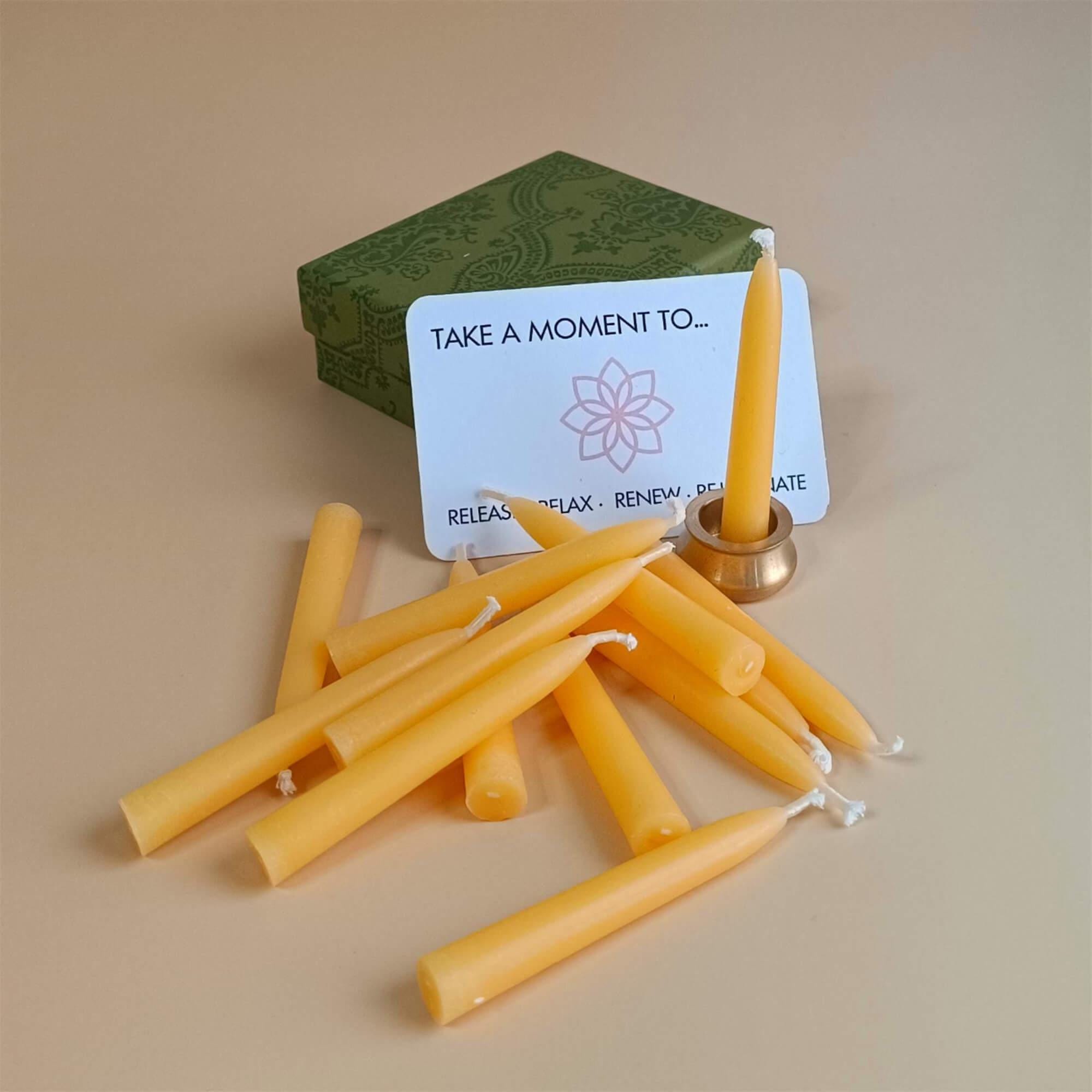 2.5 Inch Bulk Beeswax Candles, 15pcs, Meditation Candles, Church Candles, Handmade Candles, Altar Candles, Yoga Supplies, Mother's Day Gifts