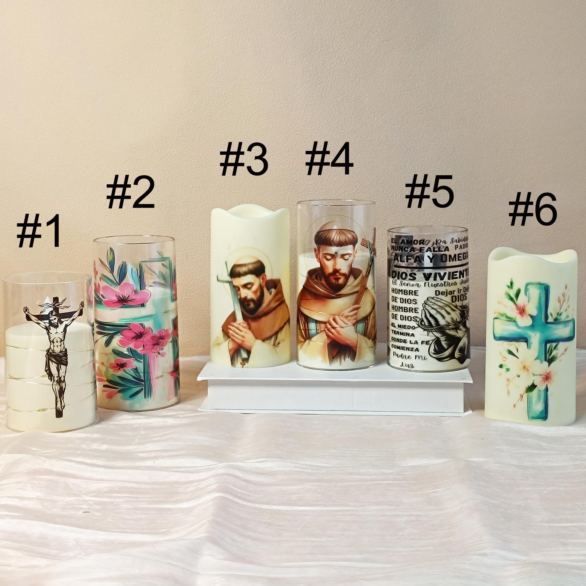 Christian Flameless LED Candle: 6" Votive with Remote & Timer