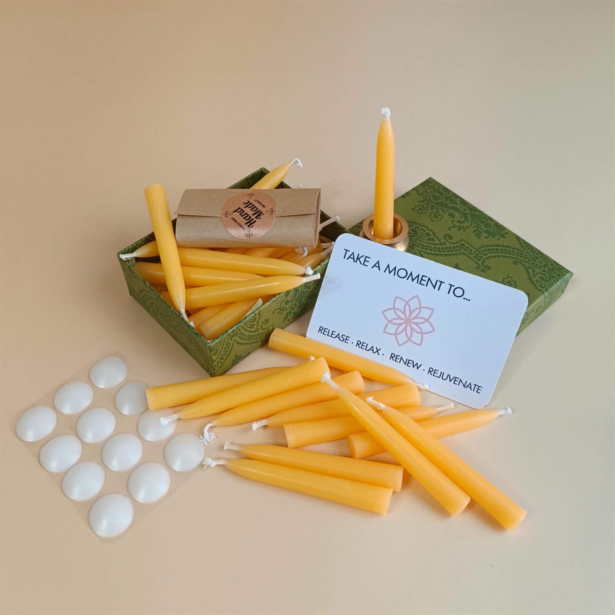 2.5 Inch Bulk Beeswax Candles, 15pcs, Meditation Candles, Church Candles, Handmade Candles, Altar Candles, Yoga Supplies, Mother's Day Gifts