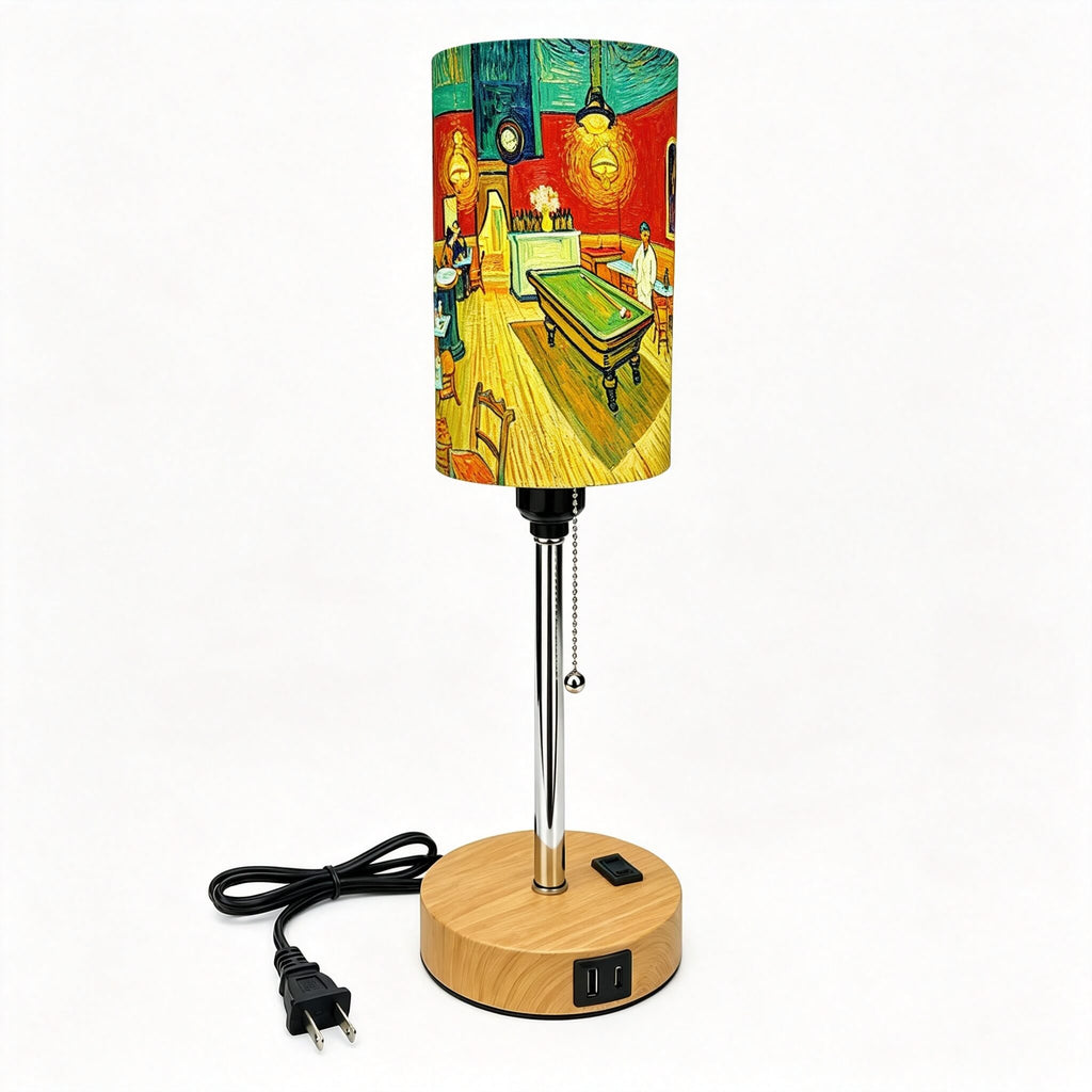 Van Gogh Irises PLA Eco-Friendly Pull Chain Table Lamp 💐 3 Color Dimmable Multifunctional Bedside Lamp, Classic Art Home Decor Gift