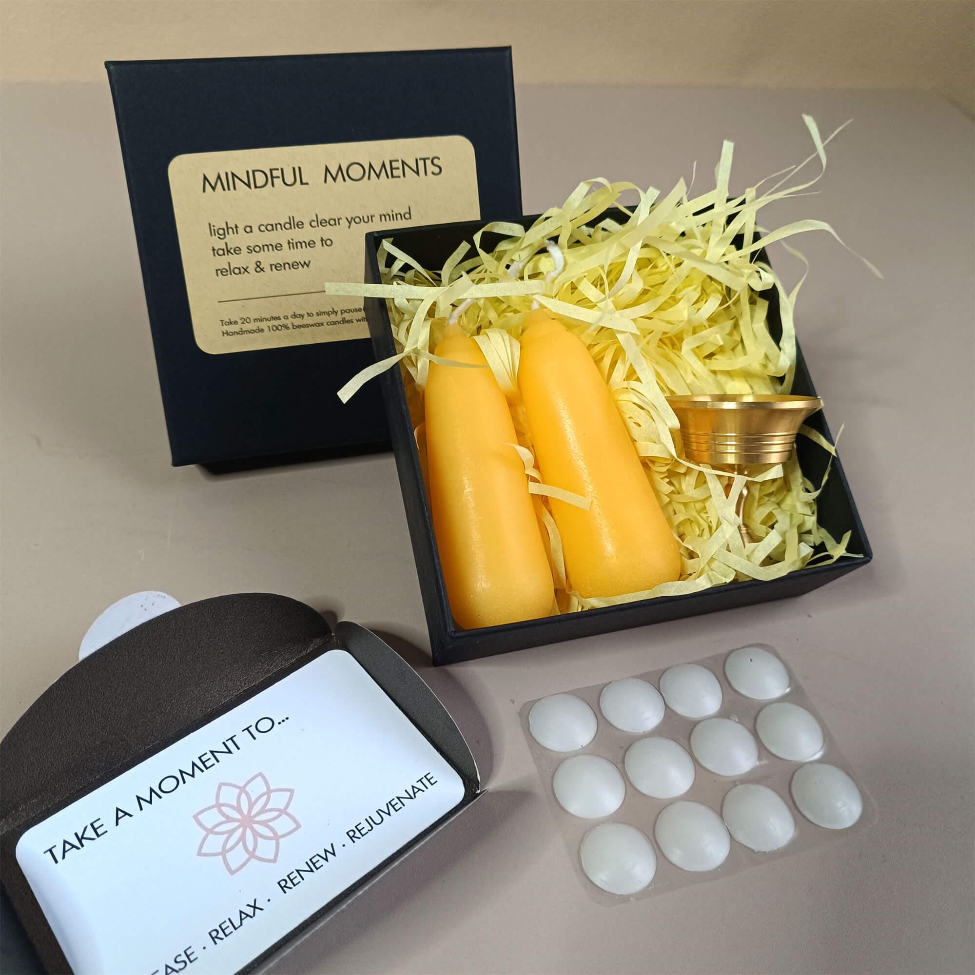 Hand-Dipped Beeswax Taper Candle Set: Meditation Gift