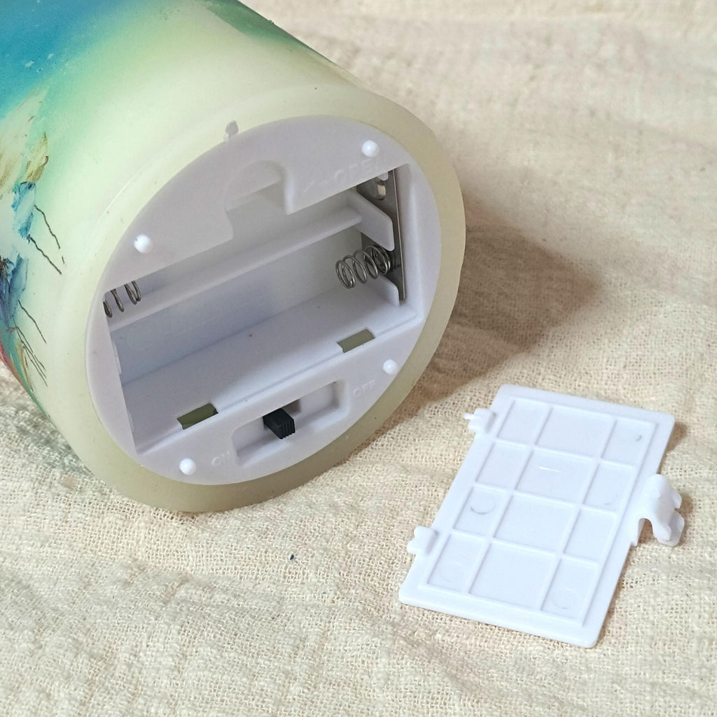 Christian Flameless LED Candle Set of 3, Real Wax, Remote & Timer Battery Powered Pillar Religious Candles Safe Home Decor