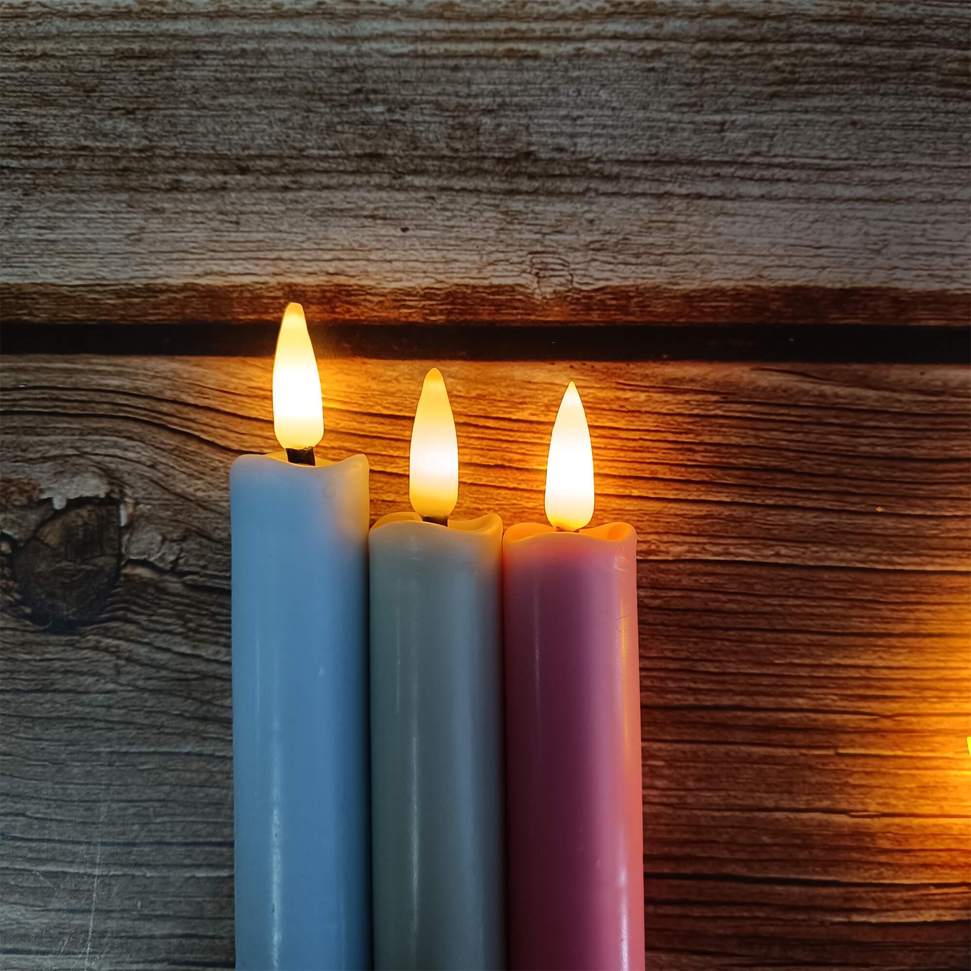 6.3 Inch Color LED Candles, Flameless Candles, Dinner Candles, Battery Powered with Timer, Mother's Day Gift