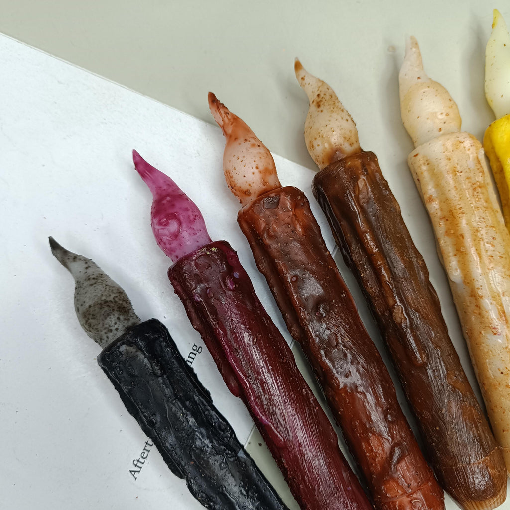 6.5 Inch Taper Primitive Candles with Timer,Flameless Led Taper Candles,Real Wax Hand Dipped Candles,Christmas Home Decor