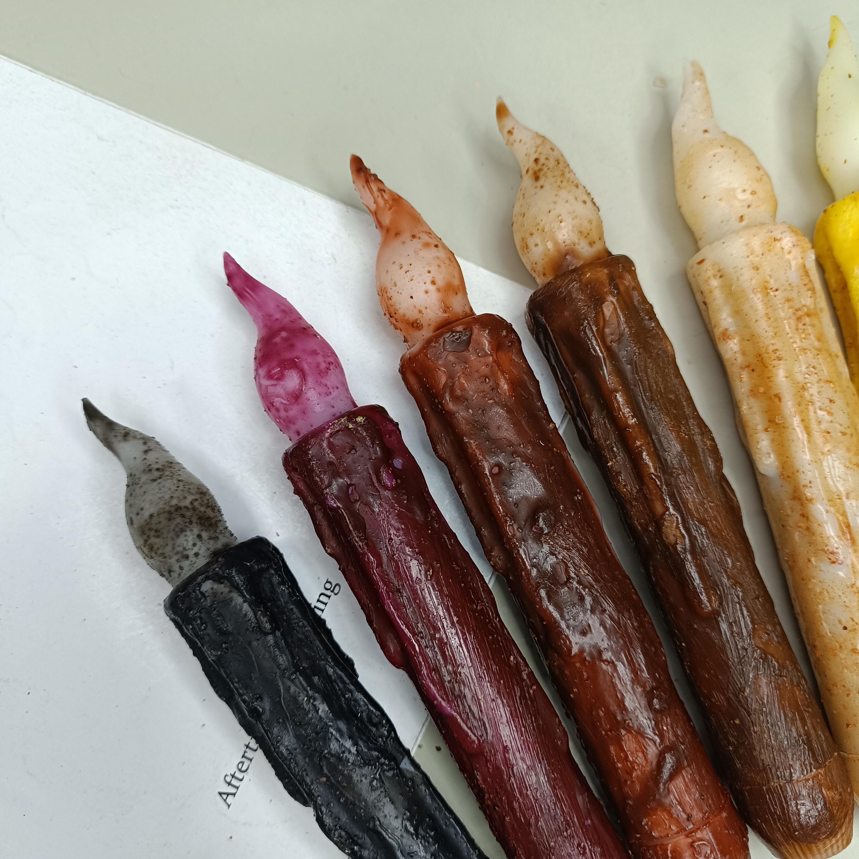 6.5 Inch Taper Primitive Candles with Timer,Flameless Led Taper Candles,Real Wax Hand Dipped Candles,Christmas Home Decor