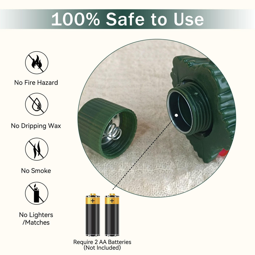 Christmas collection Christmas Tree Flameless Tapers Candles 9.4" Battery LED Candles Glowing Branches Decor Remote Control