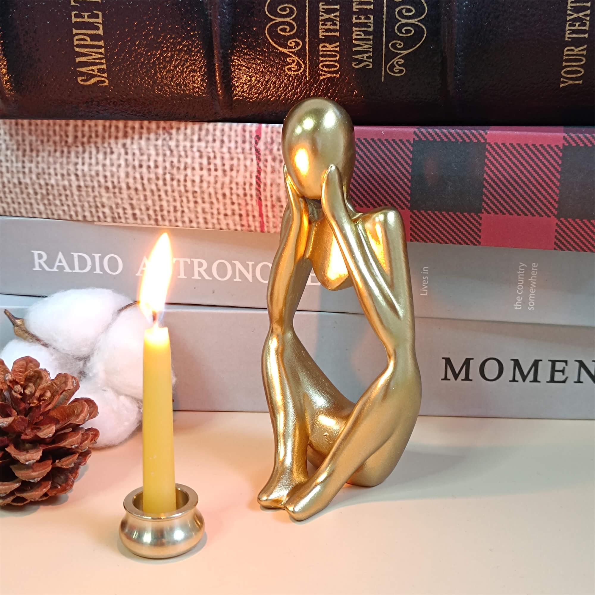 Resin Thinker Sculpture: Abstract Meditation Ornament, Home Decor