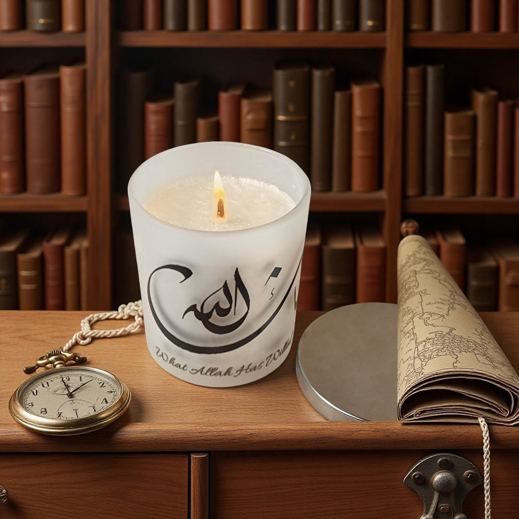 Custom Islamic Calligraphy Candle,Muharam Candles,Scented Candle Home Decor, Eid & Ramadan Gift,Islamic Housewarming Gift,Wedding Gift