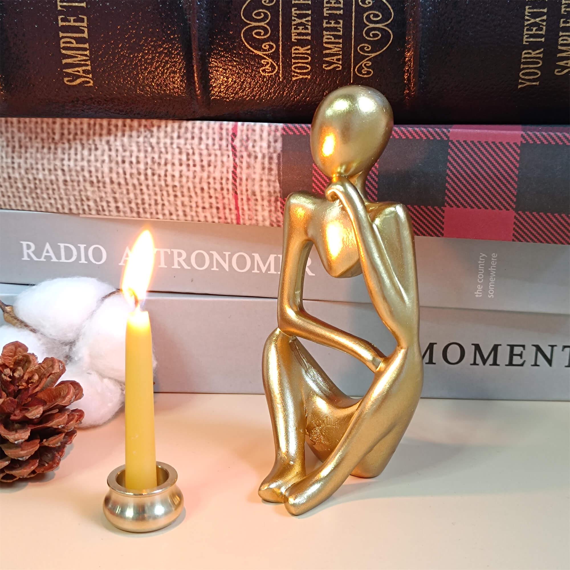 Resin Thinker Sculpture: Abstract Meditation Ornament, Home Decor