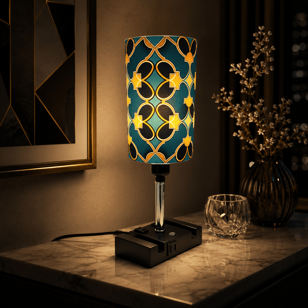Picasso Abstract Art PLA Eco-Friendly Touch Control Table Lamp 🎨 3 Color Dimmable Multifunctional Table Lamp, Dual Phone Stand Bedside Desk Decor Gift