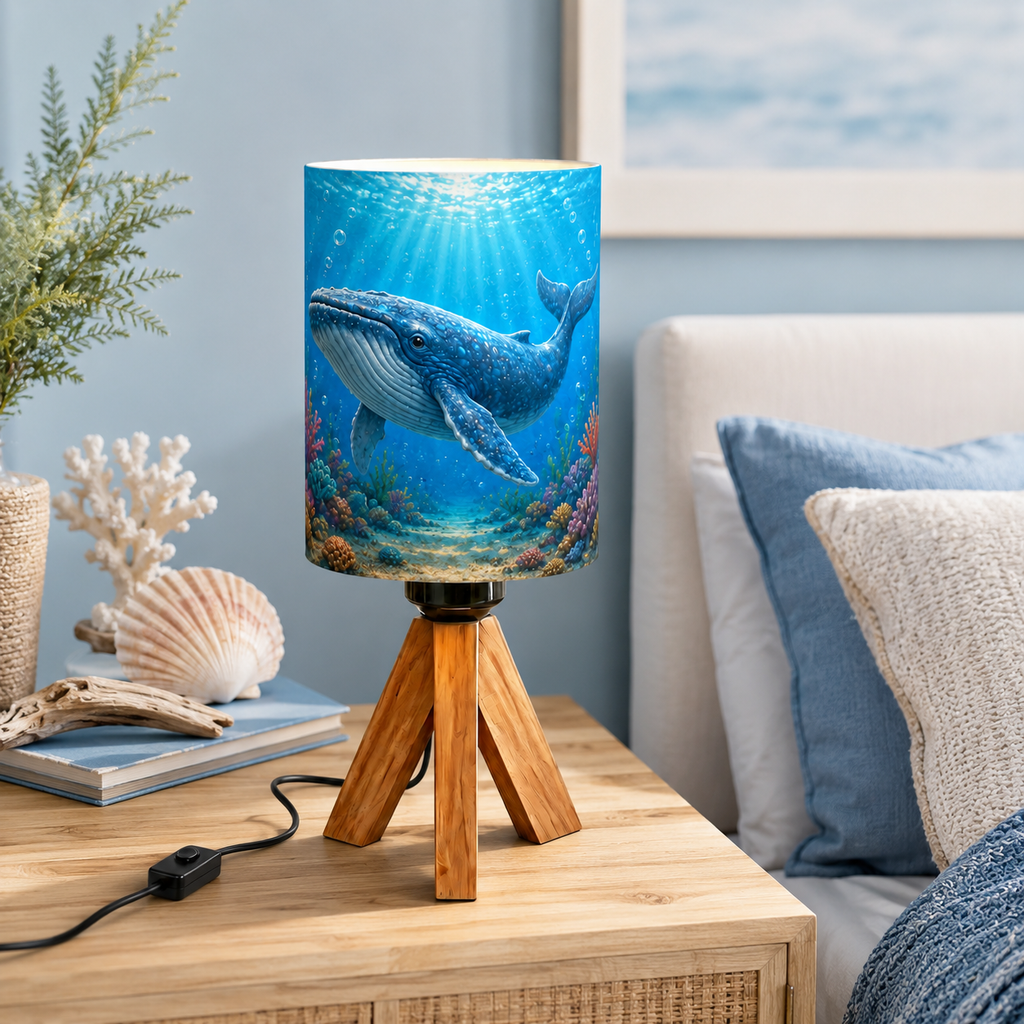 Ocean Shark Tripod PLA Eco‑Friendly Dimmable Table Lamp🌊 3‑Button Control Bedside Lamp, Marine Animal Home Decor Gift