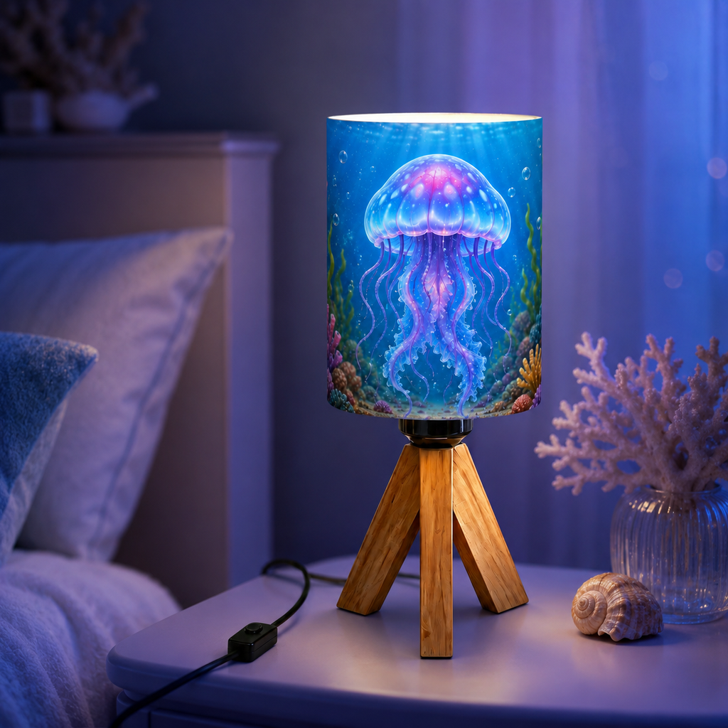 Ocean Shark Tripod PLA Eco‑Friendly Dimmable Table Lamp🌊 3‑Button Control Bedside Lamp, Marine Animal Home Decor Gift
