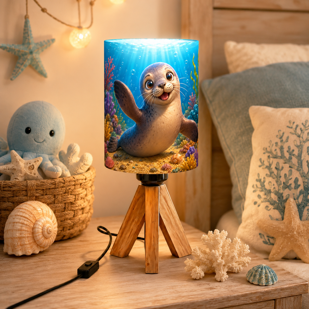 Ocean Shark Tripod PLA Eco‑Friendly Dimmable Table Lamp🌊 3‑Button Control Bedside Lamp, Marine Animal Home Decor Gift
