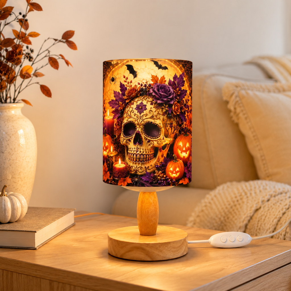 Cute Halloween Scarecrow PLA Eco‑Friendly Dimmable Table Lamp 👻 Button Control Bedside Lamp, Fall Pumpkin Seasonal Home Decor Gift