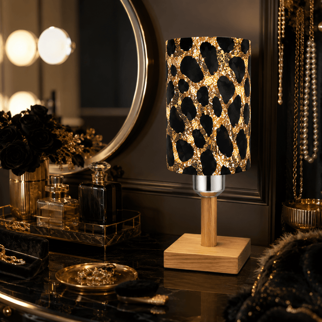 Leopard Heart PLA Eco‑Friendly Dimmable Table Lamp💛 3‑Button Control Bedside Lamp, Glam Fashion Home Decor Gift