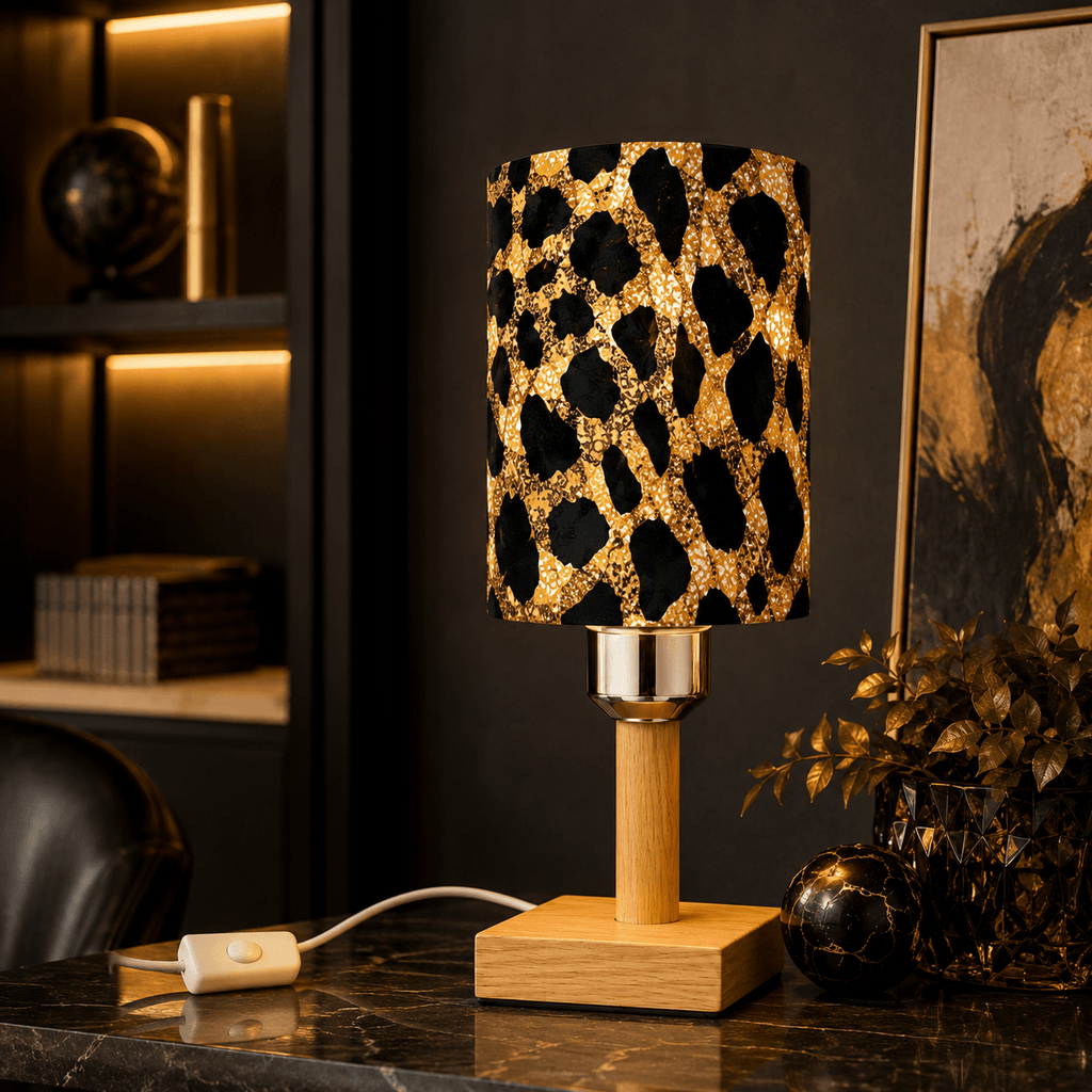 Leopard Heart PLA Eco‑Friendly Dimmable Table Lamp💛 3‑Button Control Bedside Lamp, Glam Fashion Home Decor Gift