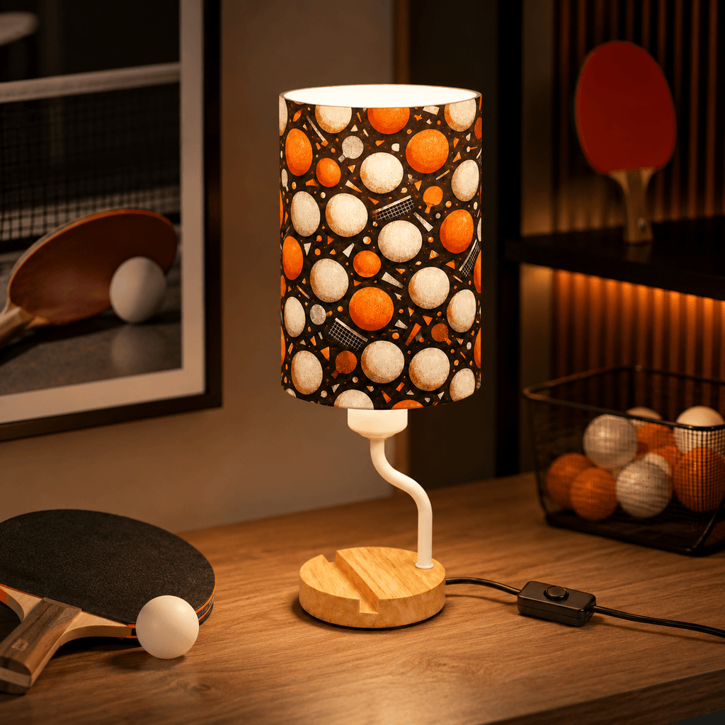 Basketball PLA Eco‑Friendly Dimmable Table Lamp📱 3‑Button Control Bedside Lamp with Phone Stand, Sports Home Decor Gift