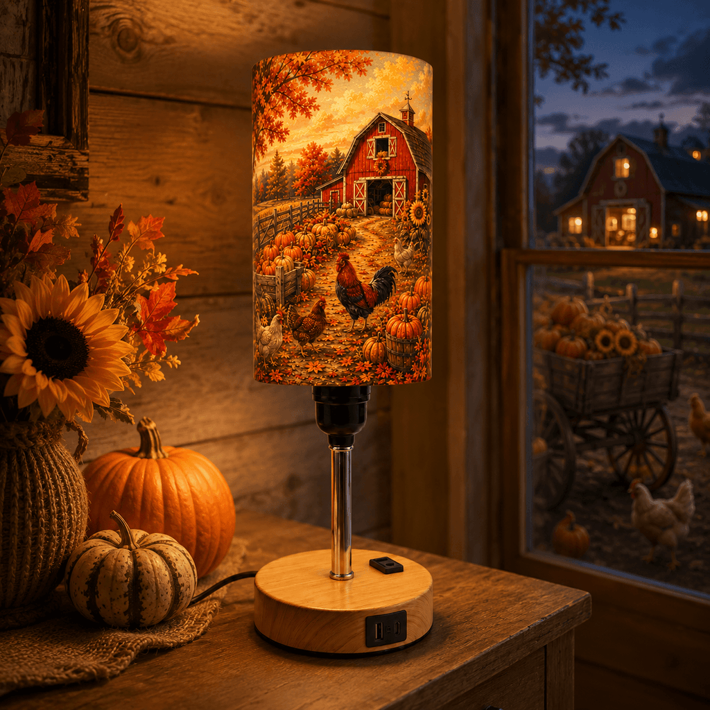 Farmhouse Pumpkin PLA Eco‑Friendly Touch Control Table Lamp🍂 3‑Color Dimmable Multi‑Function Bedside Lamp, Rustic Autumn Home Decor Gift