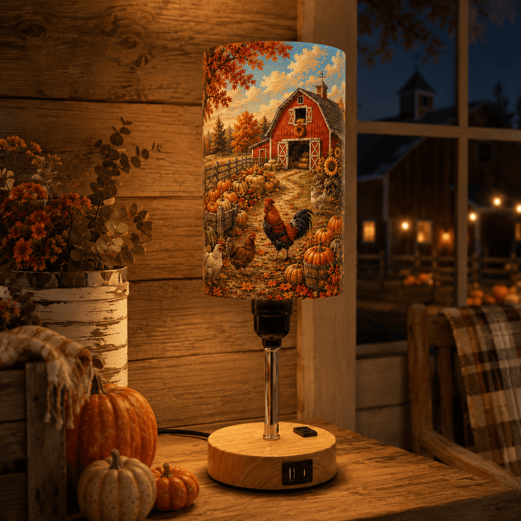 Farmhouse Pumpkin PLA Eco‑Friendly Touch Control Table Lamp🍂 3‑Color Dimmable Multi‑Function Bedside Lamp, Rustic Autumn Home Decor Gift