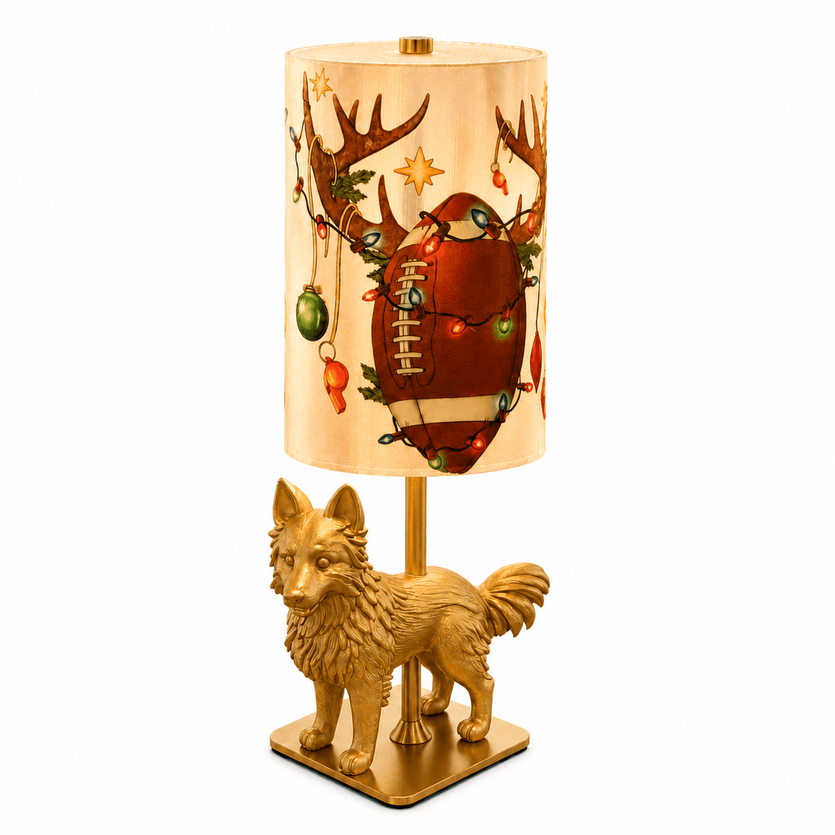 Christmas Football PLA Touch Lamp 🏈 Top Touch Control, 3 Color Adjustable Light, Rechargeable Battery Up to 8 Hours, Sports Themed Bedside Lamp