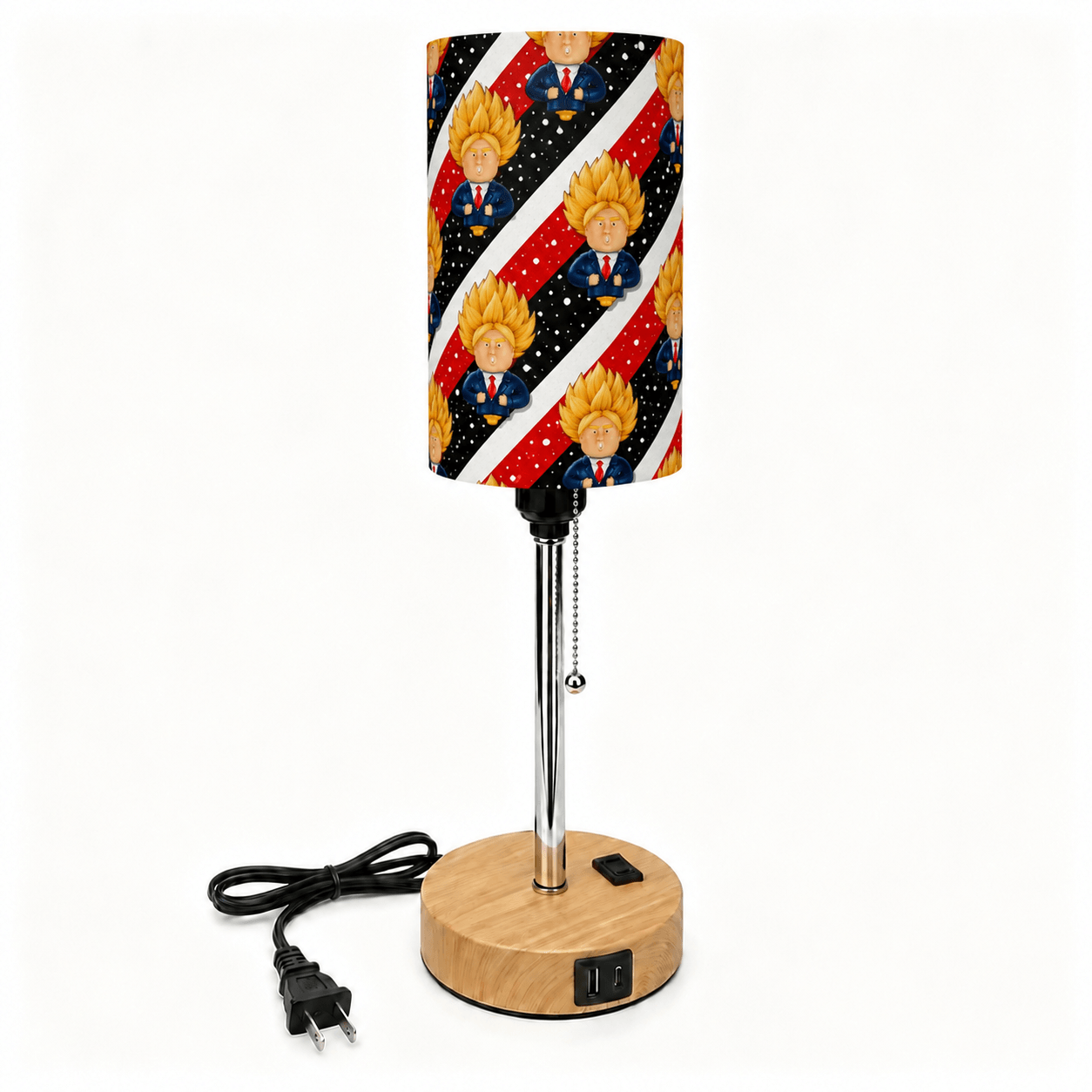 Hero Cartoon PLA Eco-Friendly Pull Chain Table Lamp ⭐ 3 Color Dimmable Multifunctional Bedside Lamp, Novelty Home Decor Gift