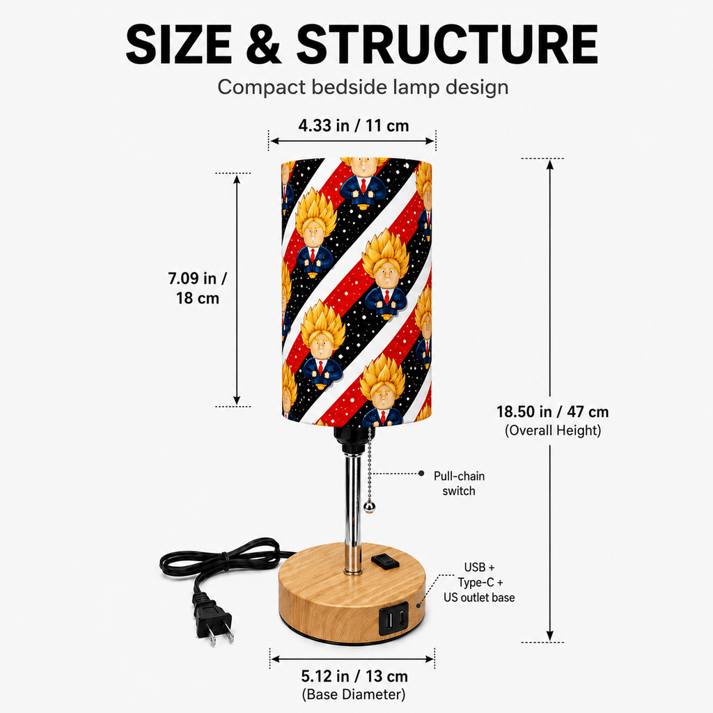 Hero Cartoon PLA Eco-Friendly Pull Chain Table Lamp ⭐ 3 Color Dimmable Multifunctional Bedside Lamp, Novelty Home Decor Gift