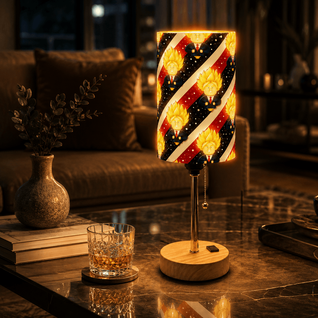 Hero Cartoon PLA Eco-Friendly Pull Chain Table Lamp ⭐ 3 Color Dimmable Multifunctional Bedside Lamp, Novelty Home Decor Gift