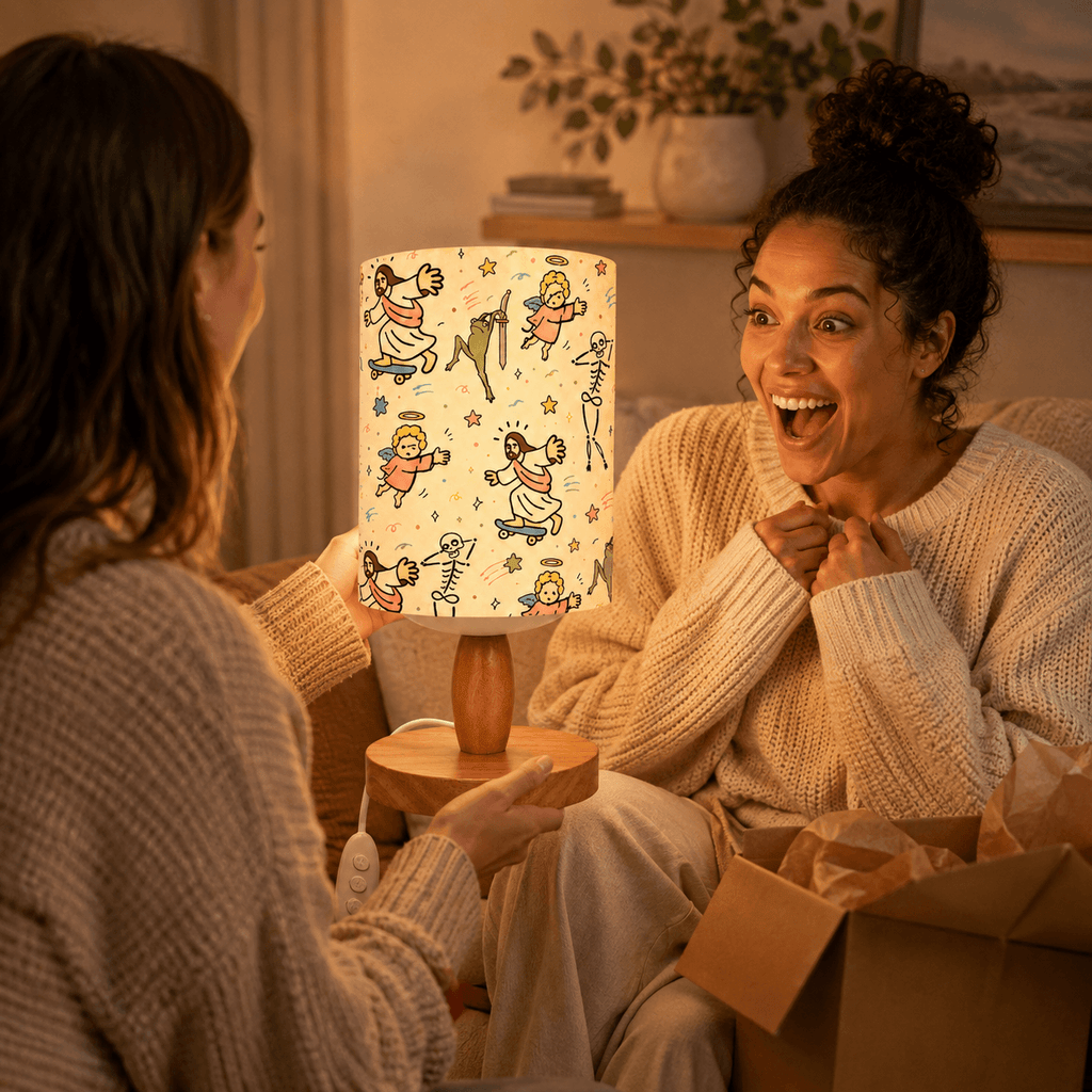 Whimsical Faith‑Inspired PLA Eco‑Friendly Dimmable Table Lamp🕊️ Button Control Bedside Lamp, Quirky Art Home Decor Gift
