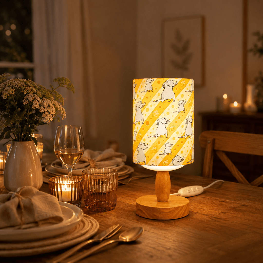 Whimsical Mouse PLA Eco‑Friendly Dimmable Table Lamp 🧀 Button Control Bedside Lamp, Cute Animal Home Decor Gift