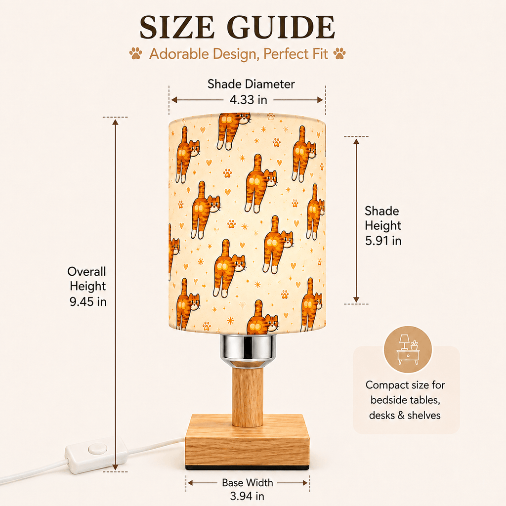 Playful Orange Cat PLA Eco‑Friendly Dimmable Table Lamp🧡 3‑Button Control Bedside Lamp, Cute Pet Home Decor Gift