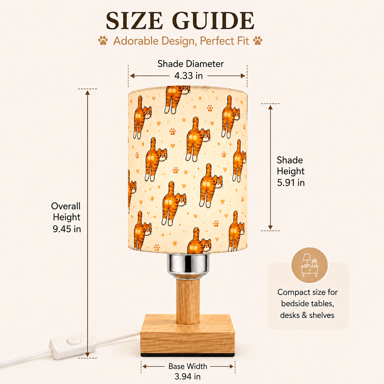 Playful Orange Cat PLA Eco‑Friendly Dimmable Table Lamp🧡 3‑Button Control Bedside Lamp, Cute Pet Home Decor Gift