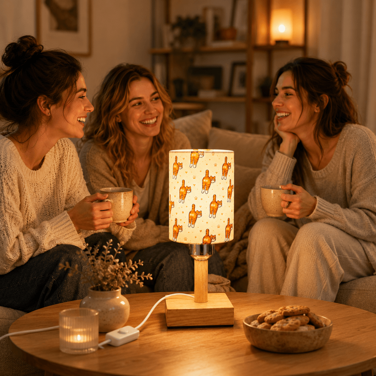 Playful Orange Cat PLA Eco‑Friendly Dimmable Table Lamp🧡 3‑Button Control Bedside Lamp, Cute Pet Home Decor Gift