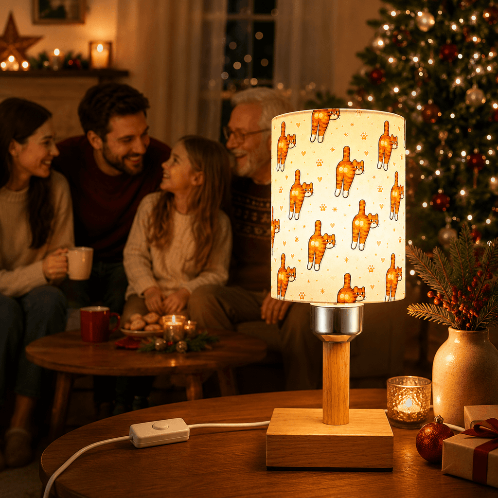 Playful Orange Cat PLA Eco‑Friendly Dimmable Table Lamp🧡 3‑Button Control Bedside Lamp, Cute Pet Home Decor Gift