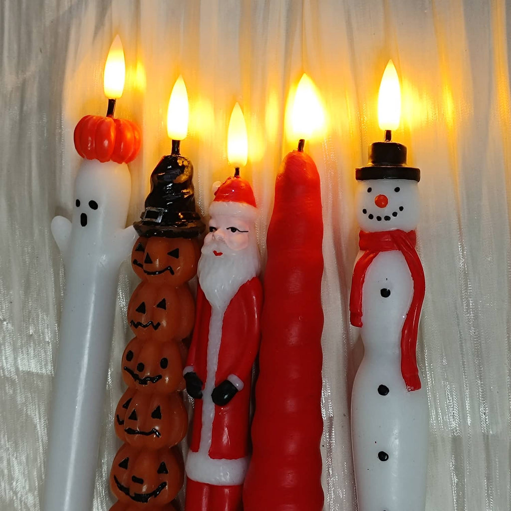 Christmas Flameless Candles Remote Control For Holiday Home Decoration 1PC