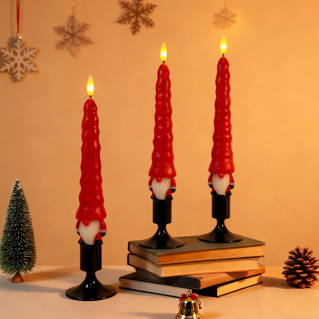 Christmas Flameless Candles Remote Control For Holiday Home Decoration 1PC