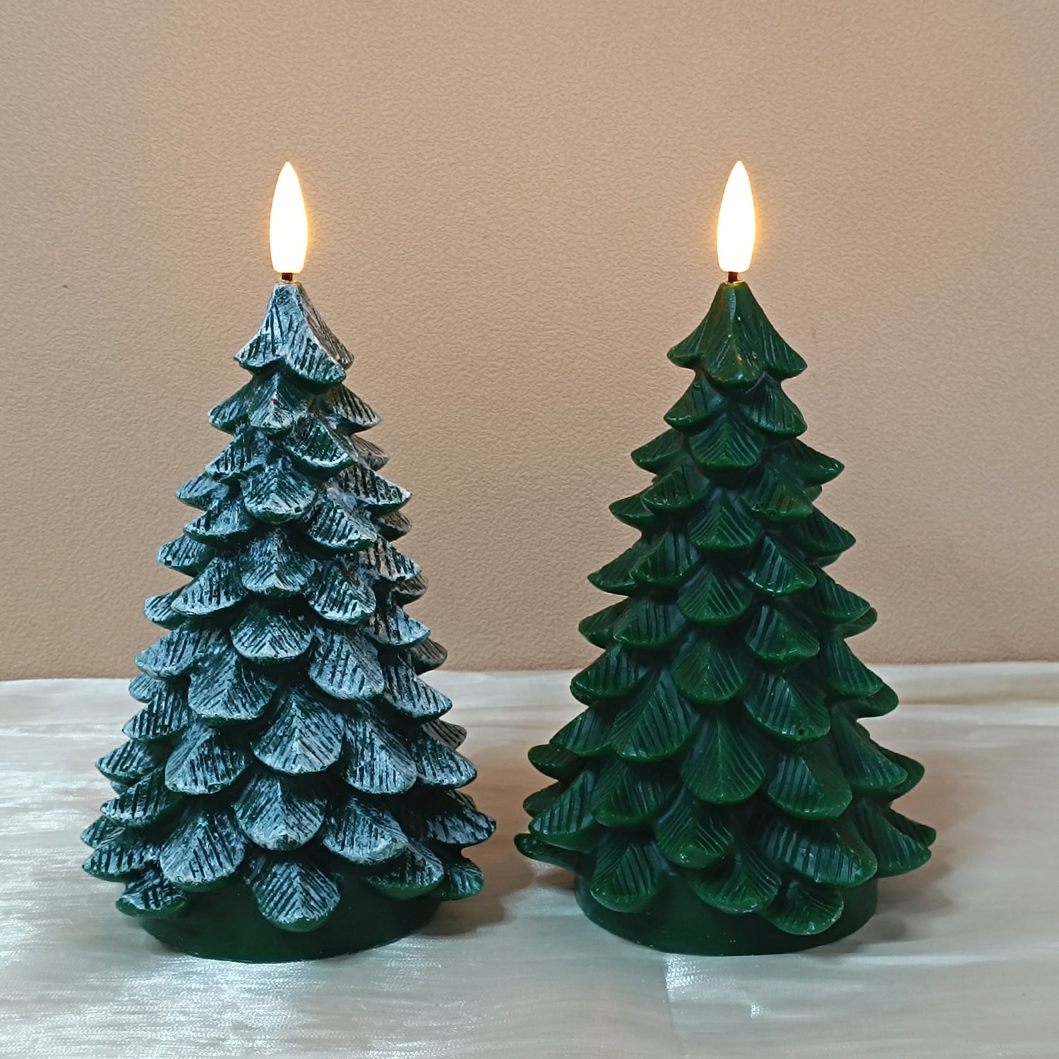 Christmas Tree Remote Control Flameless Candles for Chritsmas Gift Home Decor 2pcs