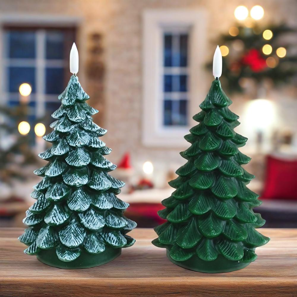 Christmas Tree Remote Control Flameless Candles for Chritsmas Gift Home Decor 2pcs