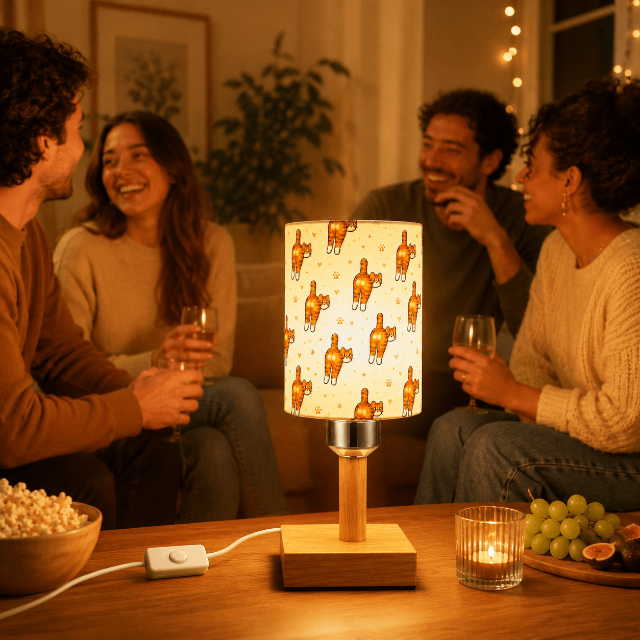 Playful Orange Cat PLA Eco‑Friendly Dimmable Table Lamp🧡 3‑Button Control Bedside Lamp, Cute Pet Home Decor Gift