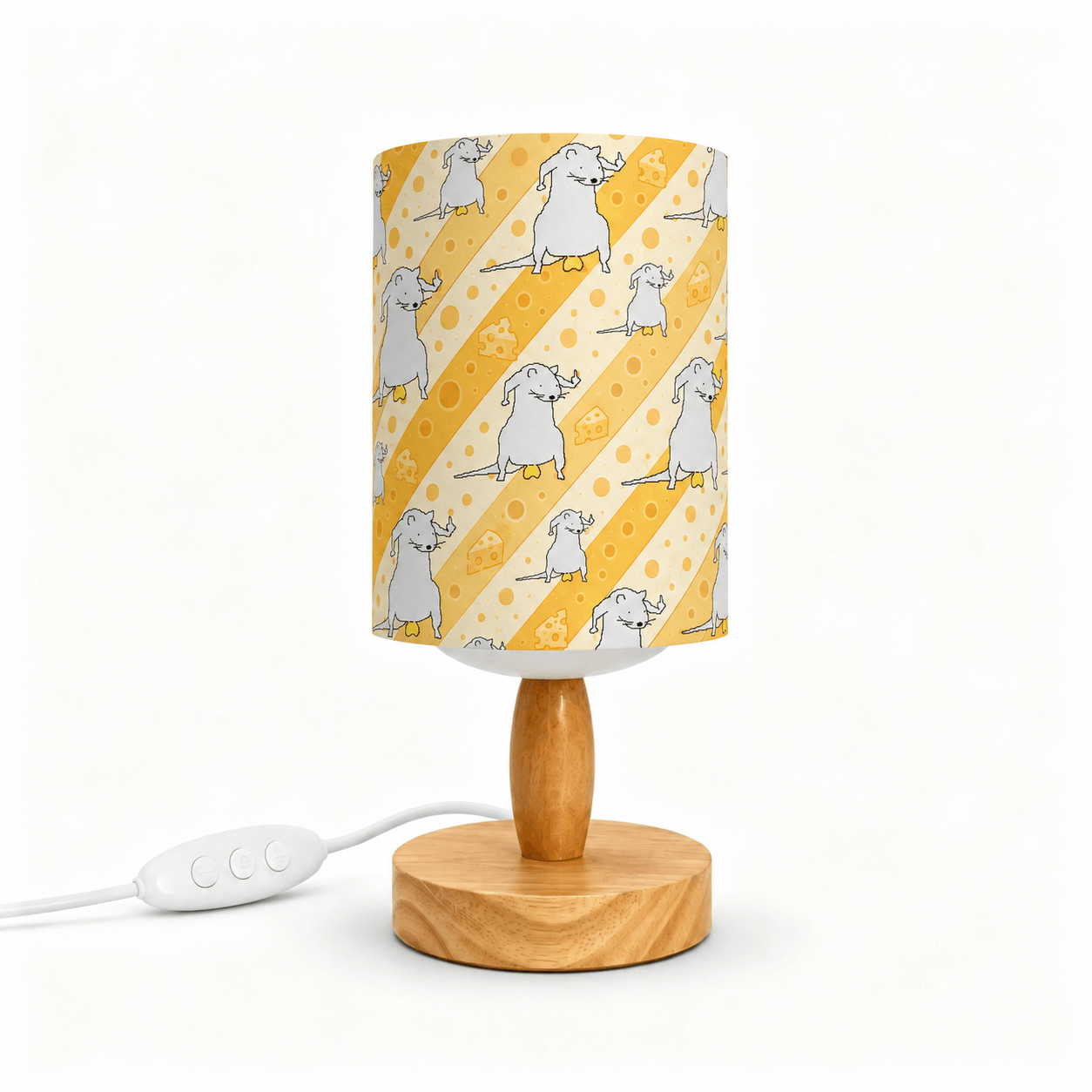 Whimsical Mouse PLA Eco‑Friendly Dimmable Table Lamp 🧀 Button Control Bedside Lamp, Cute Animal Home Decor Gift
