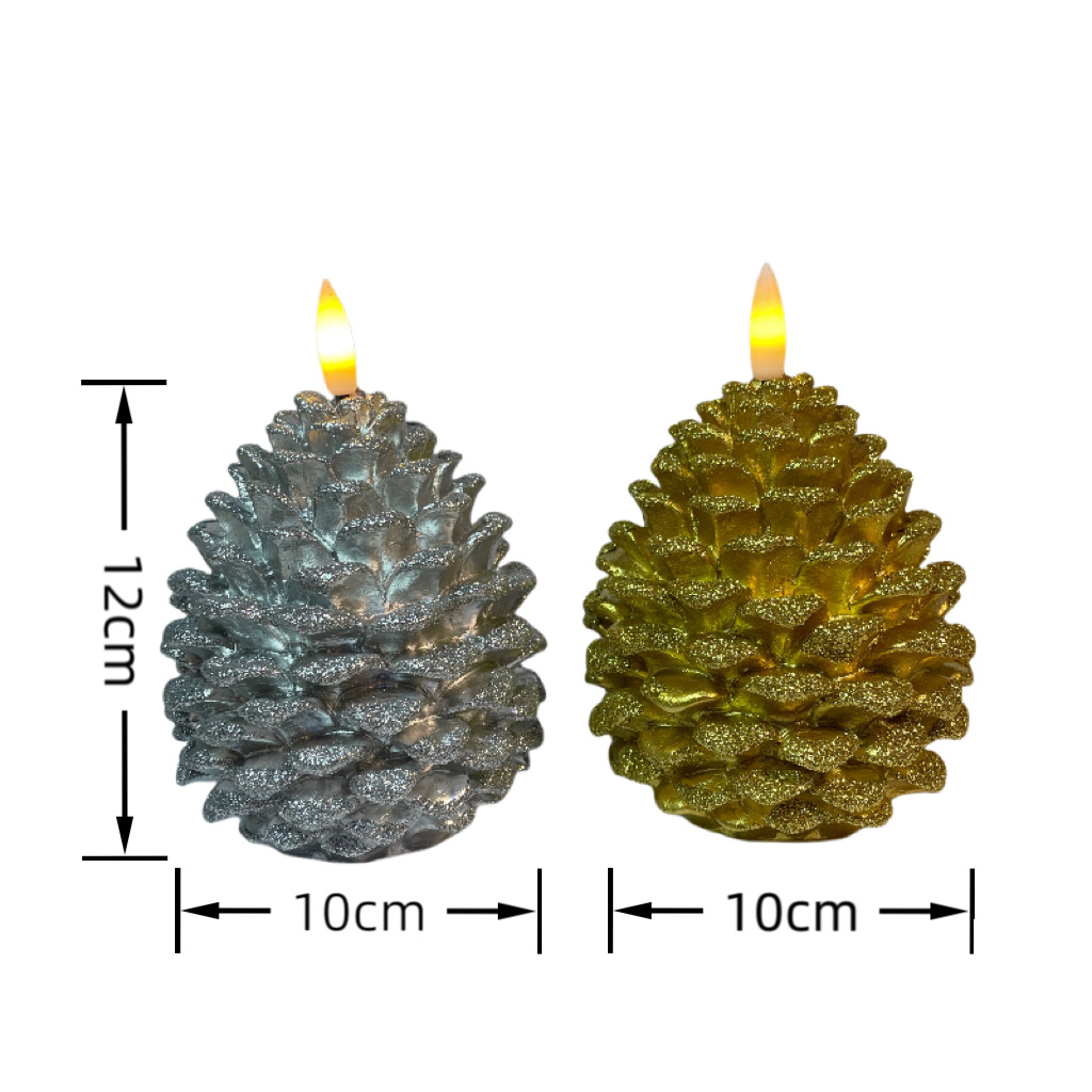 Pinecone Shaped LED Candle Glitter Wax Flameless Candle