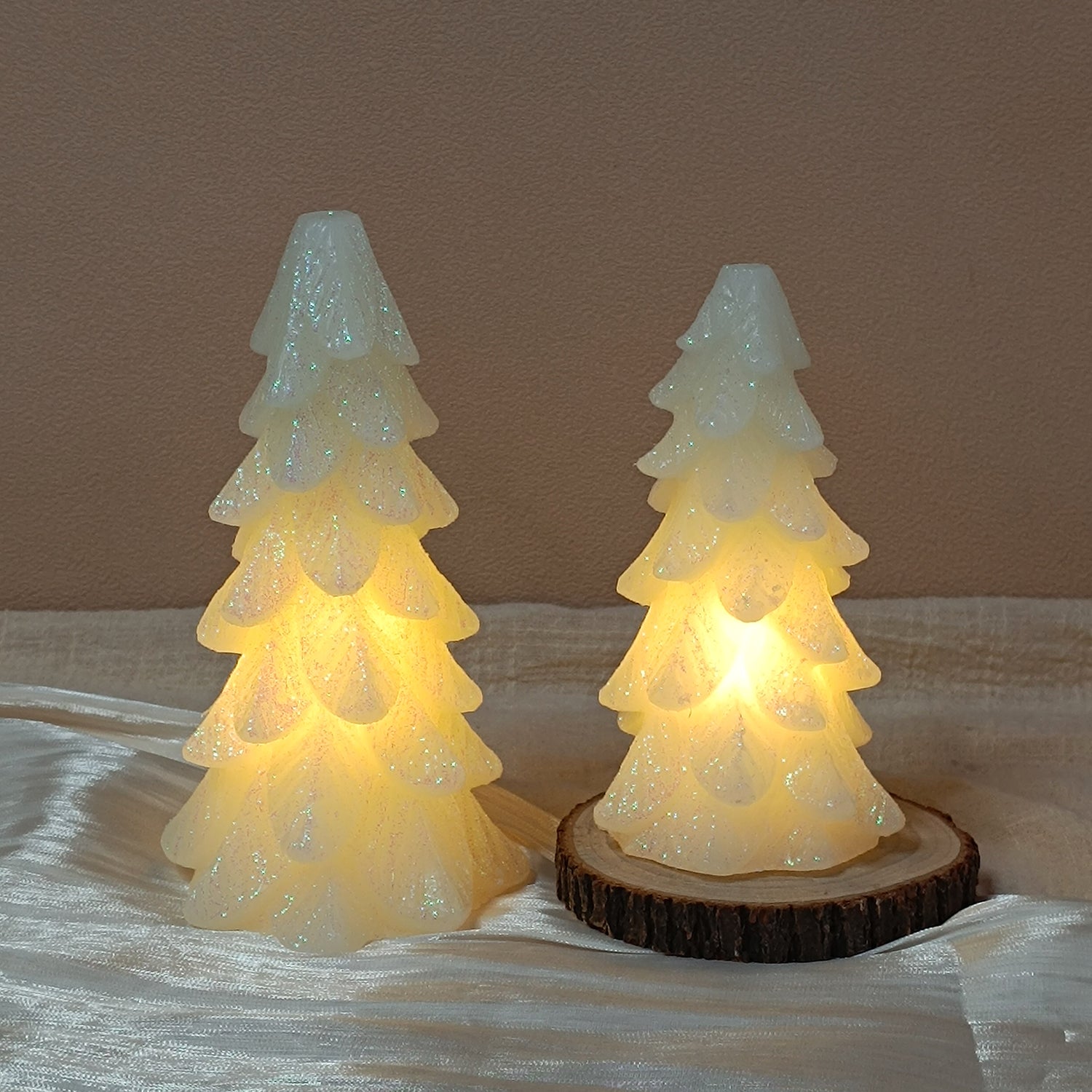 White Christmas Tree LED Candle Set (2 pcs)