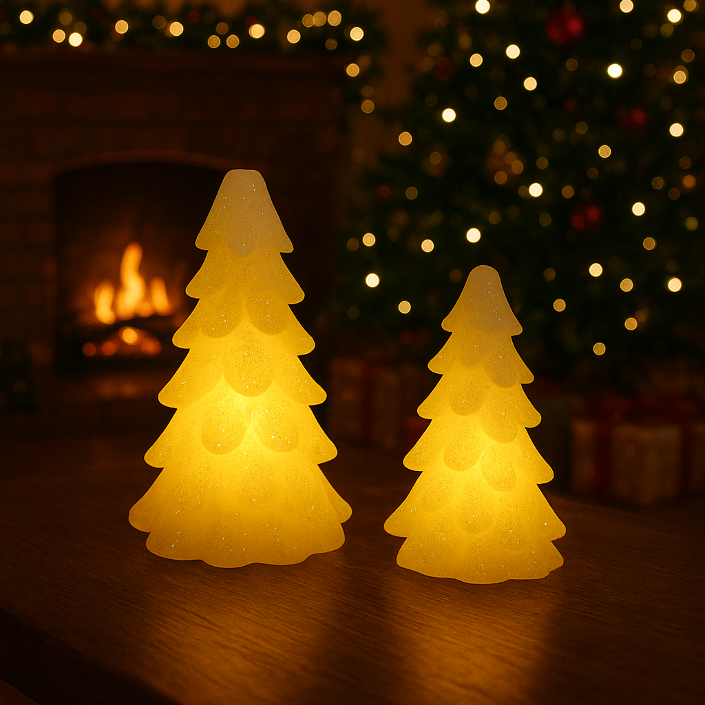 White Christmas Tree LED Candle Set (2 pcs)