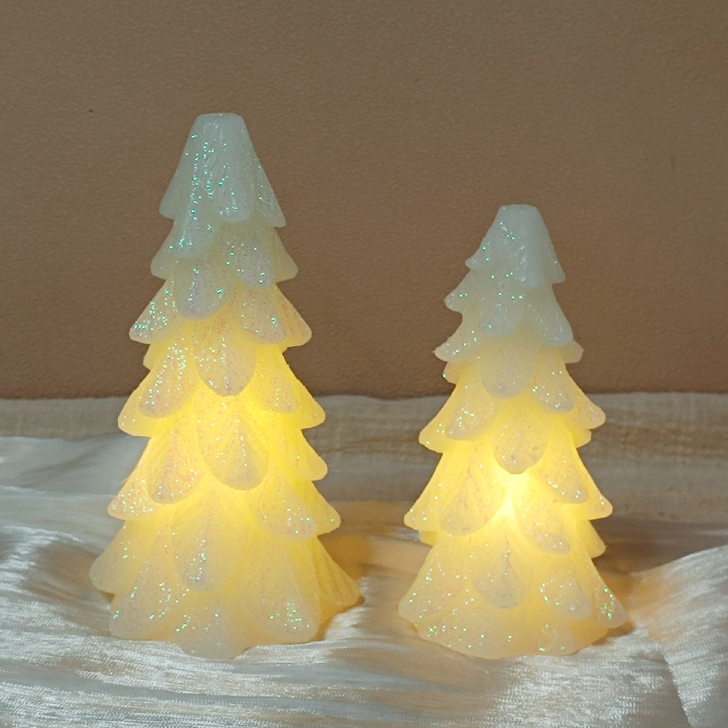 White Christmas Tree LED Candle Set (2 pcs)