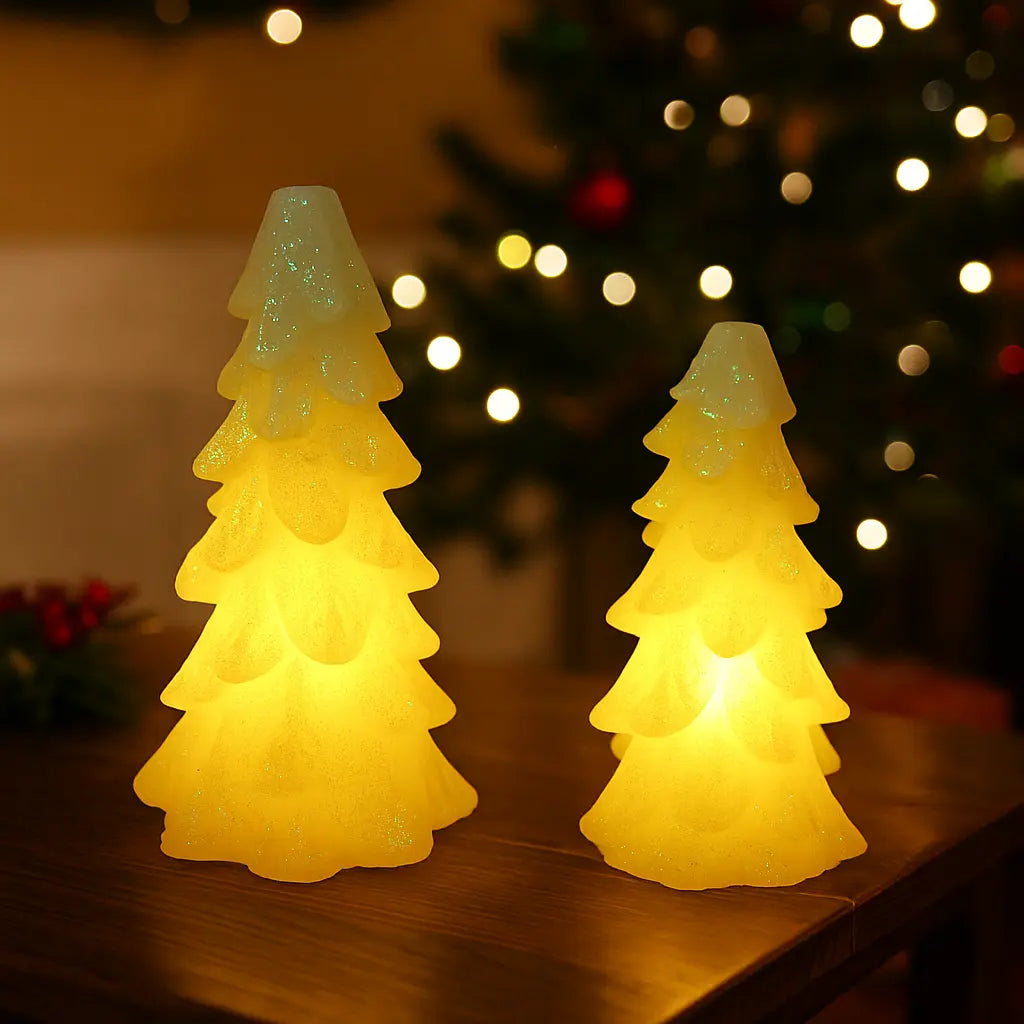 White Christmas Tree LED Candle Set (2 pcs)