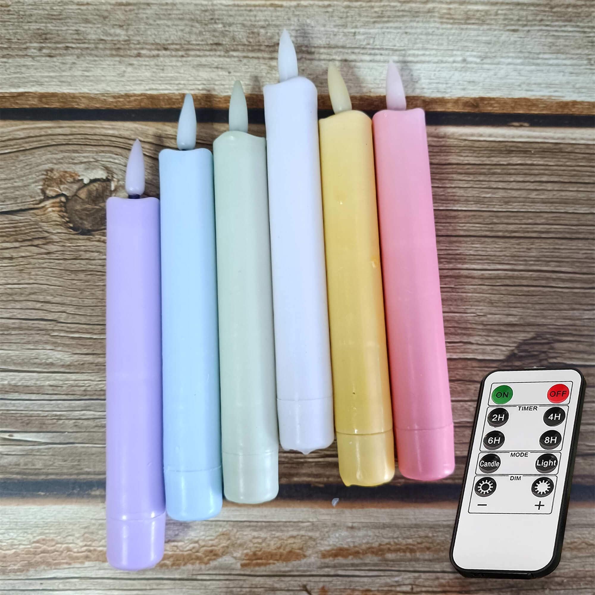 6.3 Inch Color LED Candles, Flameless Candles, Dinner Candles, Battery Powered with Timer, Mother's Day Gift