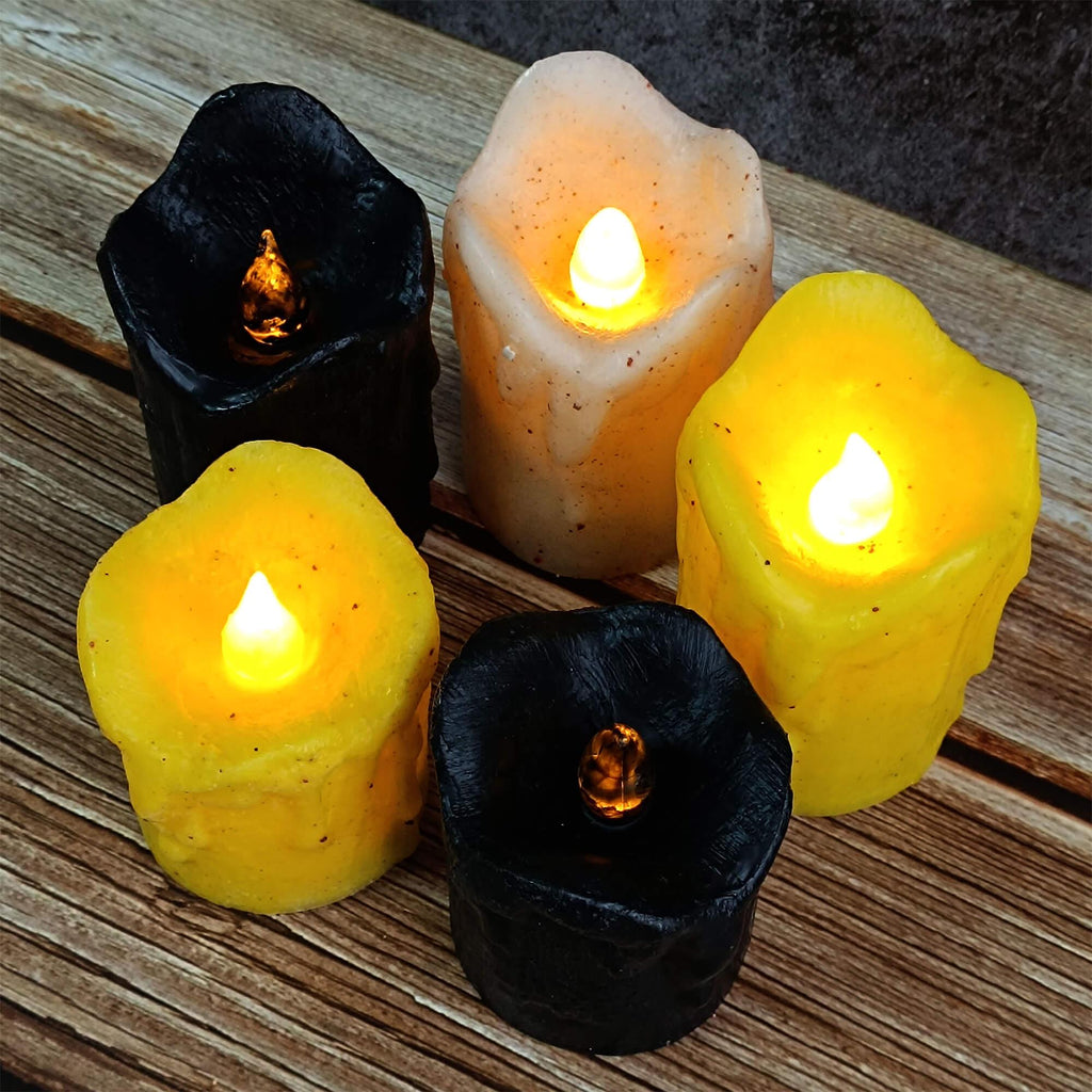 Dripping Wax LED Candles, Flameless Pillar Candles, Set of 3, Battery Operated, Flickering Real Wax Effect, Home Decor, Mother's Day Gift